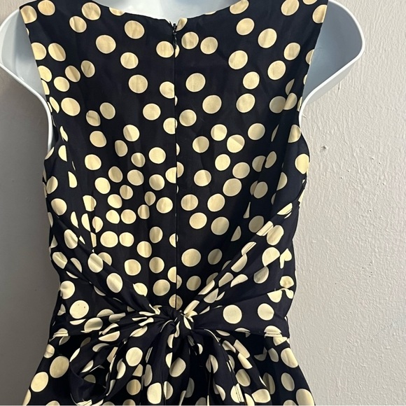 Geary Roark Navy and Cream Polka Dot Dress with Bow Size 4 - Picture 8 of 16